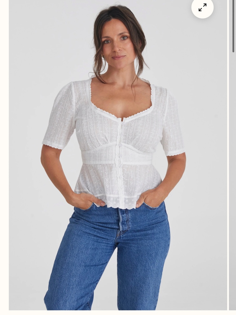 Marvell Lane White “Hazel” Top